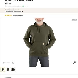 NWT Carhartt Men's Moss Green Hoodie